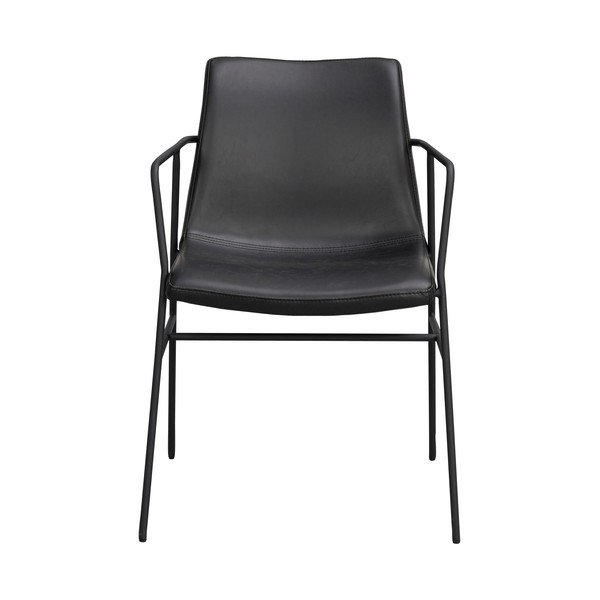 Sedia da pranzo nera con rivestimento in similpelle Huntingbay Huntington - Rowico-image-3