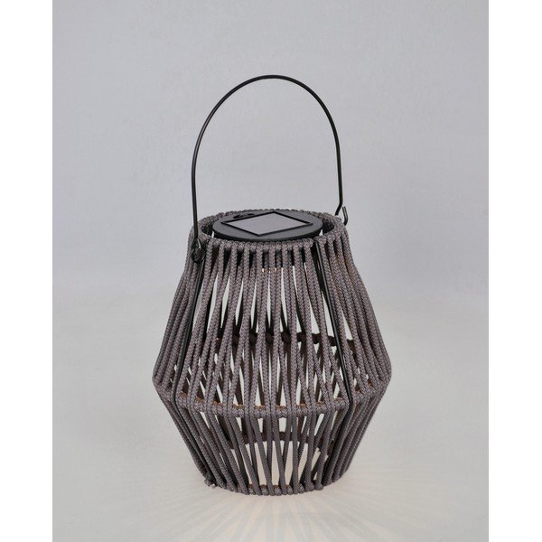 Lanterna a LED grigia con alimentazione a pannelli solari (altezza totale 17 cm) Juny – Yes Everyday-image-1