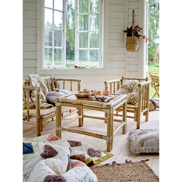 Panchina per bambini in bambù in colore naturale Mini Sole - Bloomingville Mini-image-1