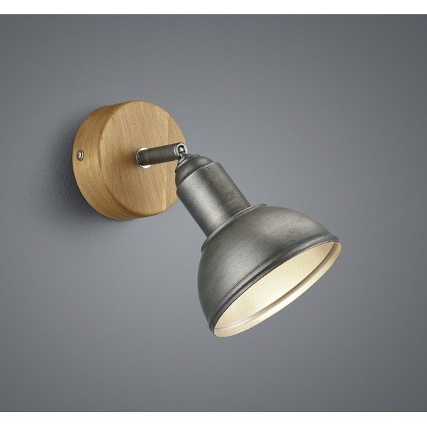 Faretto di colore grigio scuro-naturale 11x18 cm Delhi - Trio-image-1