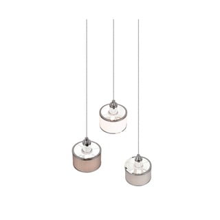Lampada a sospensione in beige e argento con paralume in tessuto ø 29 cm Kaprun - Trio