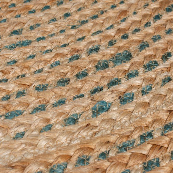 Tappeto rotondo blu/di colore naturale in iuta reversibile ø 133 cm Capri – Flair Rugs-image-4