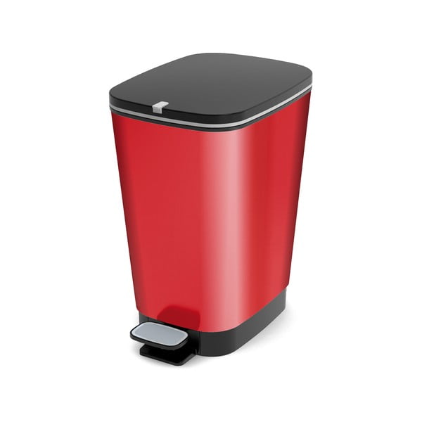Cestino per la spazzatura rosso in plastica con pedale 25 l Chic Bin M – KIS