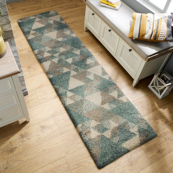 Tappeto blu/grigio 60x230 cm Nuru - Flair Rugs-image-1