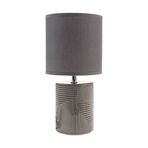 Lampada da tavolo grigia in ceramica con paralume in tessuto (altezza totale 32,5 cm) Anita – Dakls