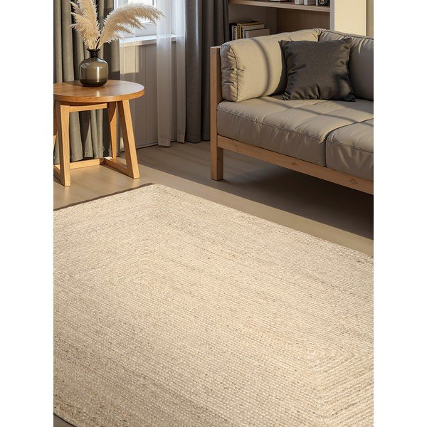 Tappeto color crema in iuta reversibile/tessuto a mano 200x300 cm Juno – Hanse Home-image-1