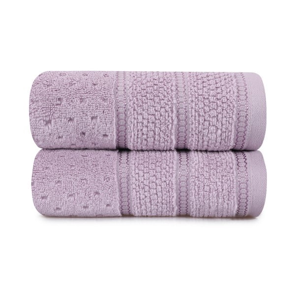 Set di 2 asciugamani in cotone viola, 50 x 90 cm Arella - Foutastic