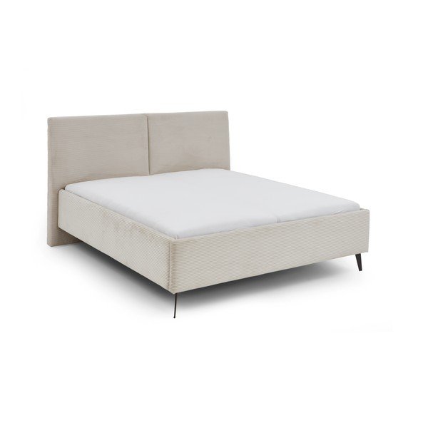 Letto matrimoniale imbottito beige con contenitore con rete inclusa 180x200 cm Lando – Meise Möbel-image-4