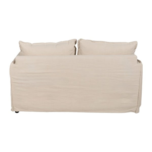 Divano color crema con rivestimento in lino 160 cm – Ixia-image-3