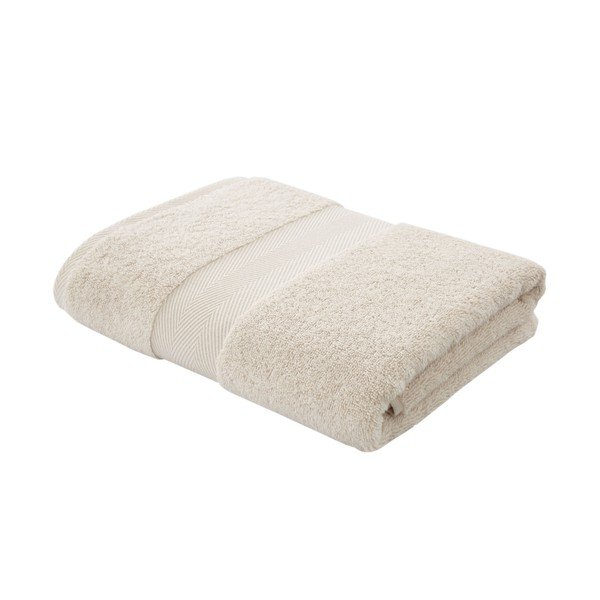 Asciugamano in cotone crema con seta 70x127 cm - Bianca