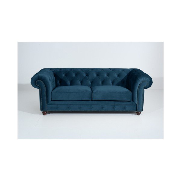 Divano blu Orleans Velvet, 216 cm - Max Winzer
