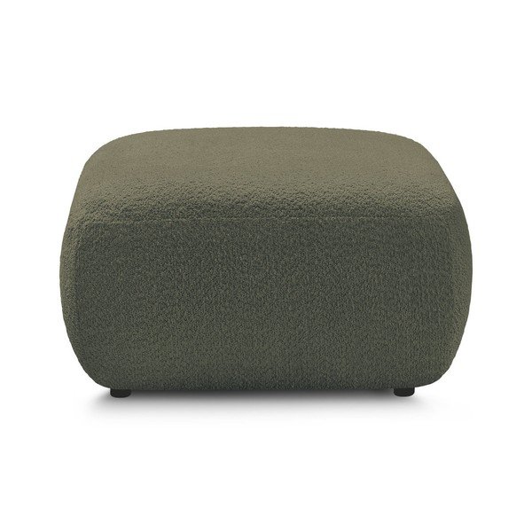 Poggiapiedi verde con rivestimento in bouclé Montaigne – Bobochic Paris