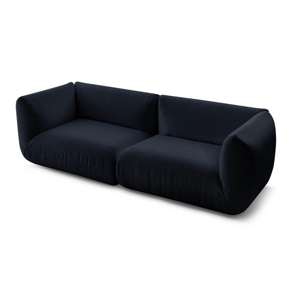 Divano in velluto a coste blu scuro 260 cm Lecomte - Bobochic Paris-image-3