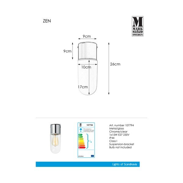 Lampada a soffitto Ceiling Chrome Clear Zen - Markslöjd-image-2