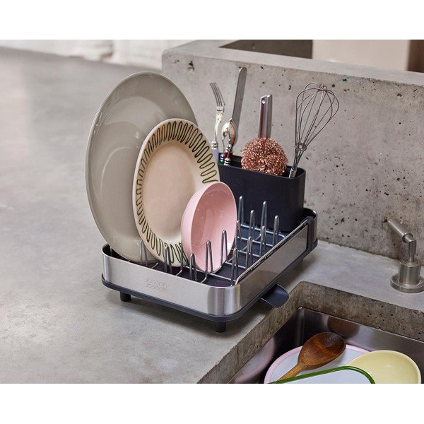 Scolapiatti regolabile nero in plastica 31x19 cm Extend Slim Steel – Joseph Joseph-image-2