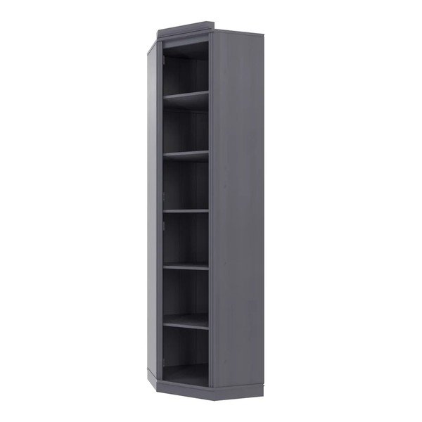 Libreria grigia in pino massiccio 85x219x56 cm Anita – Støraa-image-3