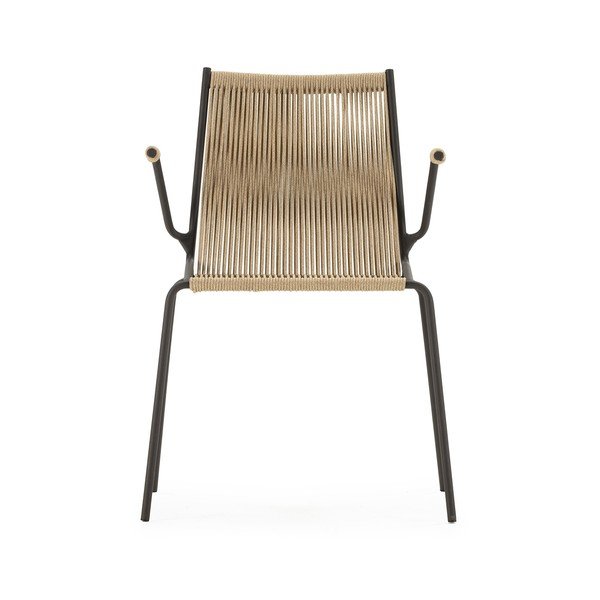 Sedie da pranzo in set beige in metallo con braccioli/impilabili 2 pz Emily – Marckeric-image-4