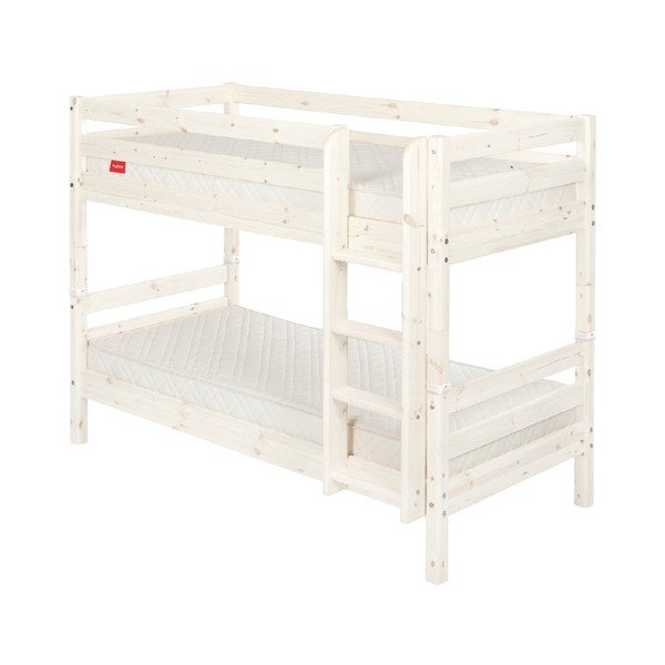 Letto a castello per bambini bianco in legno di pino , 90 x 200 cm Classic - Flexa