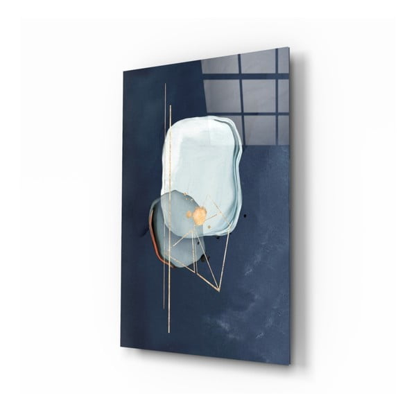 Pittura su vetro Grigio, 72 x 46 cm Abstract - Insigne