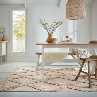 Tappeto in cotone beige 120x170 cm Tessa Diamond - Flair Rugs
