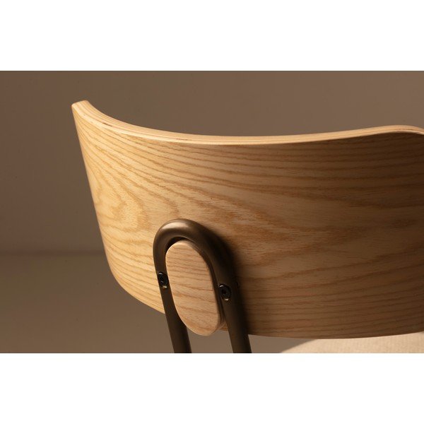 Sedia da pranzo beige/di colore naturale in imbottito Olimpia – MOME-image-3