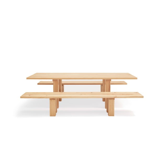 Tavolo da pranzo con piano in legno di pino 100x260 cm Banda - Teulat-image-4