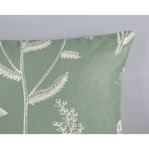 Set lenzuola letto matrimoniale verde in flanella 200x220 cm Herbs - Good Morning-image-2