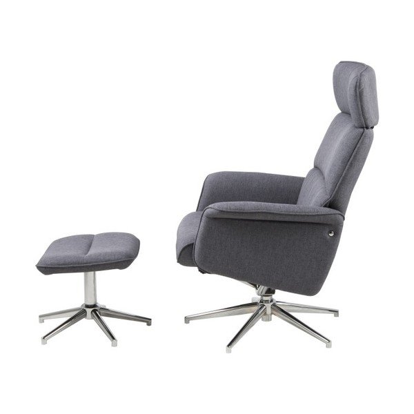 Poltrona reclinabile grigio scuro con poggiapiedi Alura - Actona-image-3