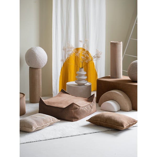 Pouf a sacco per bambini marrone con rivestimento in velluto a coste Square – Wigiwama-image-3