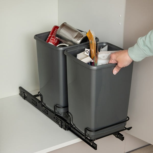 Contenitori per rifiuti in plastica in set da 2 pezzi 20 l - Addis-image-1