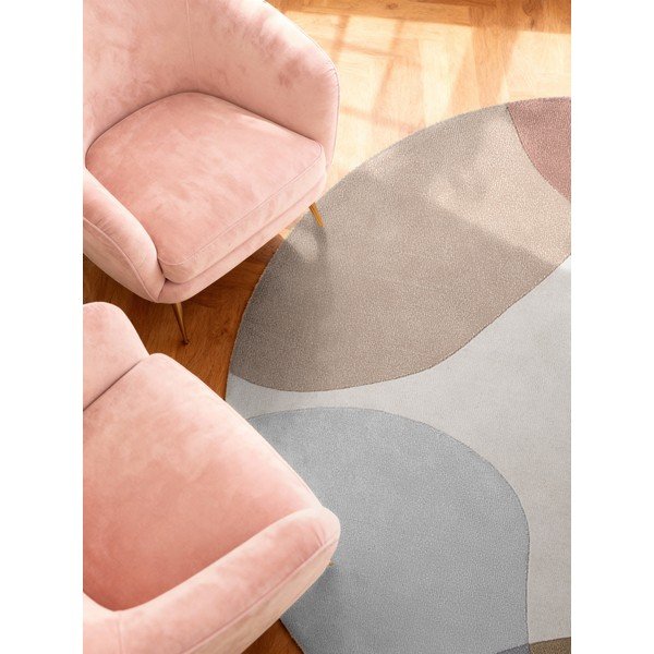 Tappeto rotondo beige in lana tessuto a mano ø 160 cm Hackney Clarissa – Ted Baker-image-4