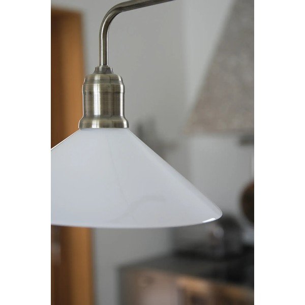 Lampadario bianco/color ottone in metallo con paralume in vetro Vela – Markslöjd-image-2