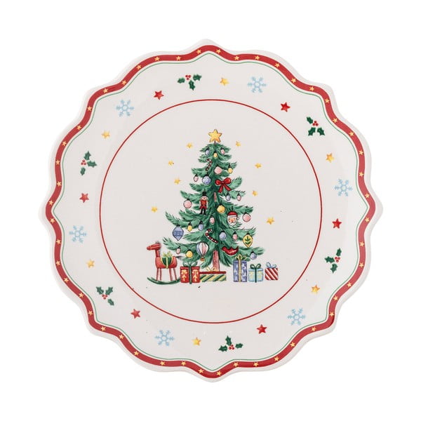 Piatto da portata rosso/color crema in ceramica a tema natalizio ø 17 cm Naive – Bloomingville