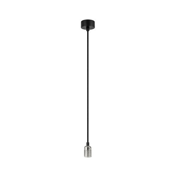 Lampada a sospensione nera senza paralume con attacco color argento Attacco lampadina Uno - Sotto Luce