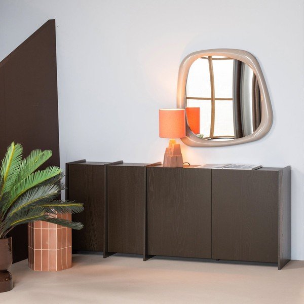 Credenza marrone scuro con effetto frassino 200x85x44 cm Brock – WOOOD-image-1