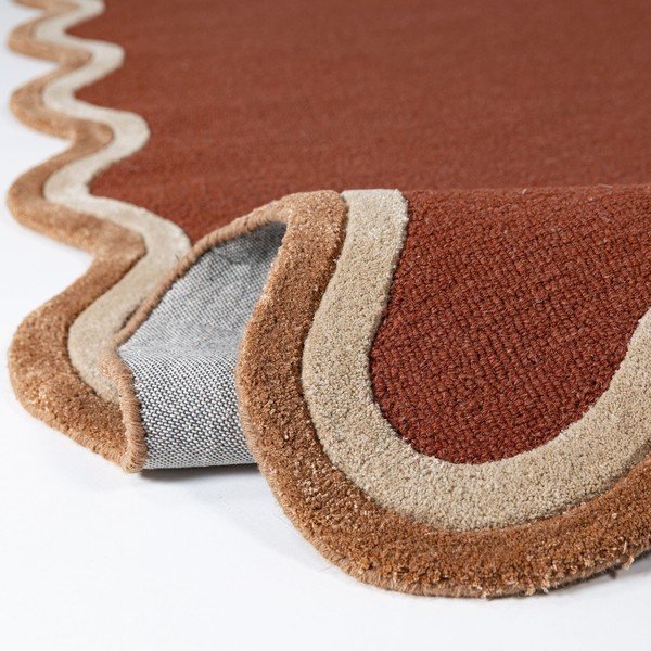 Tappeto color terracotta in misto lana tessuto a mano 200x290 cm Rivo Wool – Flair Rugs-image-3