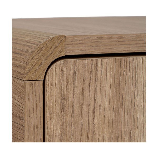 Mobile TV colore naturale chiaro con effetto rovere 180x52x34 cm Mirel – Nordure-image-4
