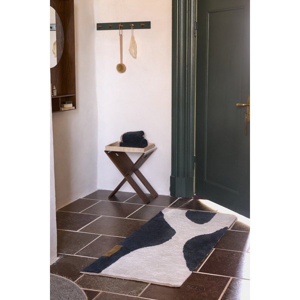 Tappeto grigio scuro/beige in cotone lavabile 70x150 cm Figura – Mette Ditmer Denmark-image-1