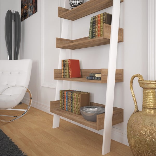 Libreria in rovere bianco/naturale 80x195 cm Only - Kalune Design-image-1