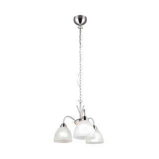 Lampadario bianco/argentato con paralume in vetro ø 43 cm Dobby – Trio