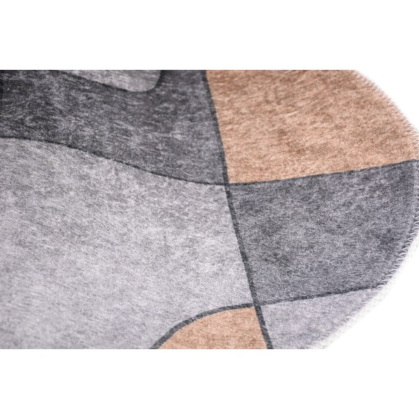 Tappeto rotondo lavabile grigio ø 120 cm Yuvarlak - Vitaus-image-2