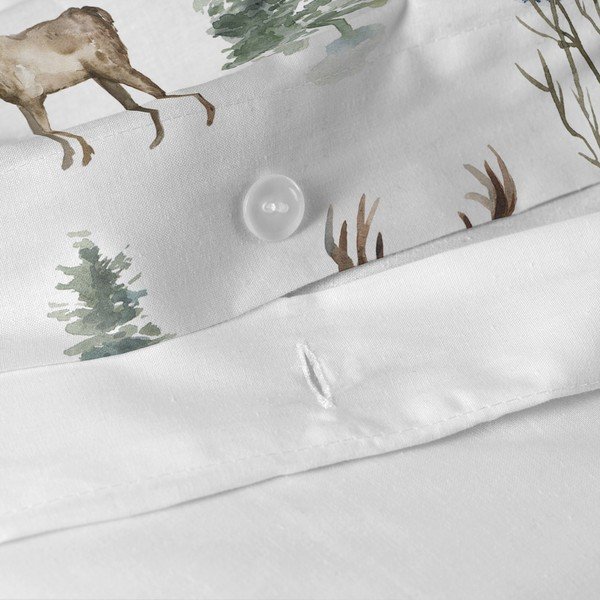 Copripiumino in cotone bianco e verde per letto matrimoniale 200x200 cm Mystical winter - Happy Friday-image-4