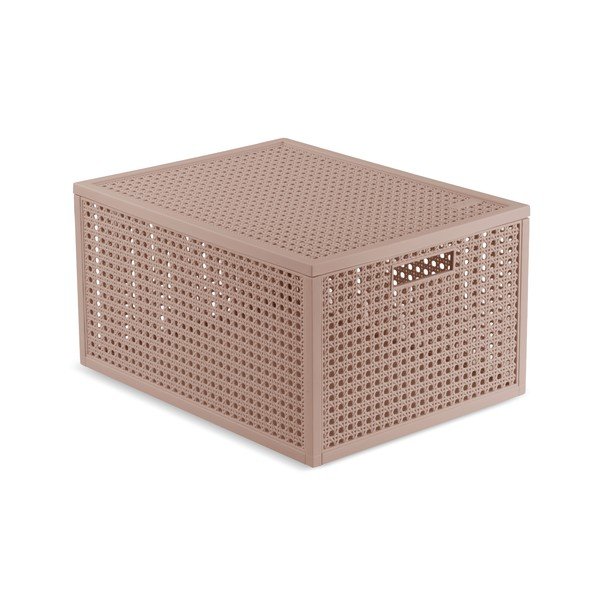 Scatola con coperchio rosa polveroso in plastica riciclata 30x38x21 cm Kaya – Curver