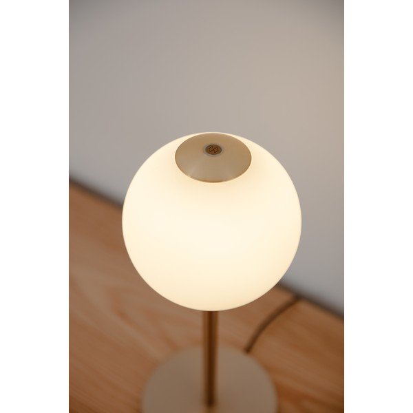 Lampada da tavolo LED color ottone in metallo con paralume in vetro con intensità regolabile (altezza totale 37 cm) Audrey Table – UMAGE-image-3