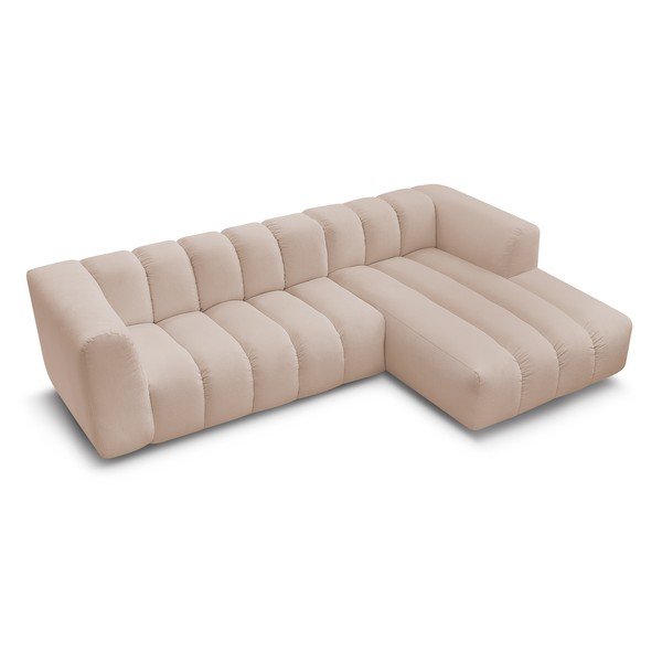 Divano angolare beige (penisola a destra/chaise lounge) Talia – Bobochic Paris-image-4