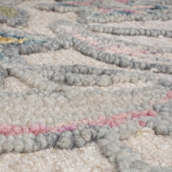 Tappeto color crema in lana tessuto a mano 200x290 cm Tania Floral – Flair Rugs-image-2