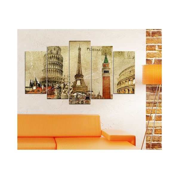 Quadro multiplo Mauve Eiffel, 102 x 60 cm - 3D Art-image-1