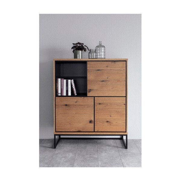 Cassettiera alta nera 102,2x124,7 cm Dalarna - Interstil-image-2