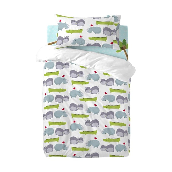 Biancheria da letto per bambini in cotone per letto singolo , 100 x 120 cm Hippo - Mr. Fox
