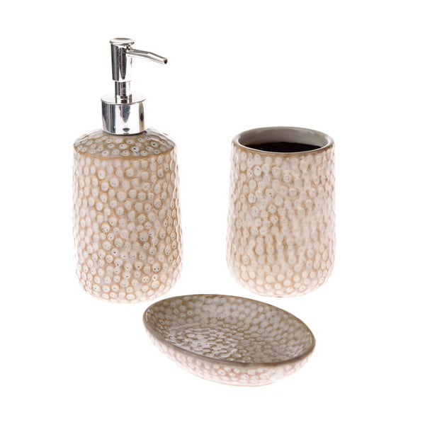 Set di accessori da bagno in ceramica beige - Dakls